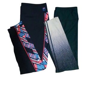 Fila Women's Leggings - Dark Blue & Green Size L & XL
